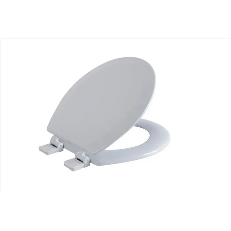 Oakbrook Laurel Silver Wood Round Toilet Seat – Modern Bathroom Upgrade