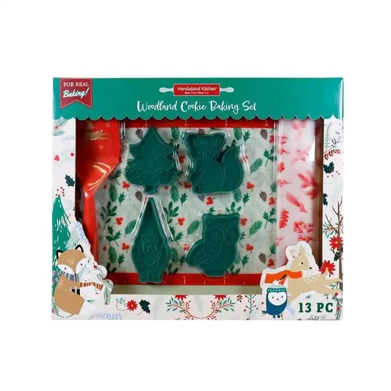 Handstand Kitchen 13‑Piece Woodland‑Theme Silicone & Steel Baking Set