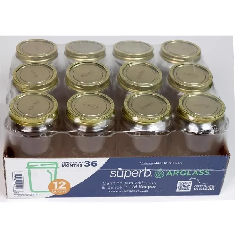 Superb Arglass 32 oz Wide Mouth Canning Jar – Pack Of 12