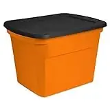 18 Gallon Orange & Black Storage Holiday Tote For Seasonal Organization