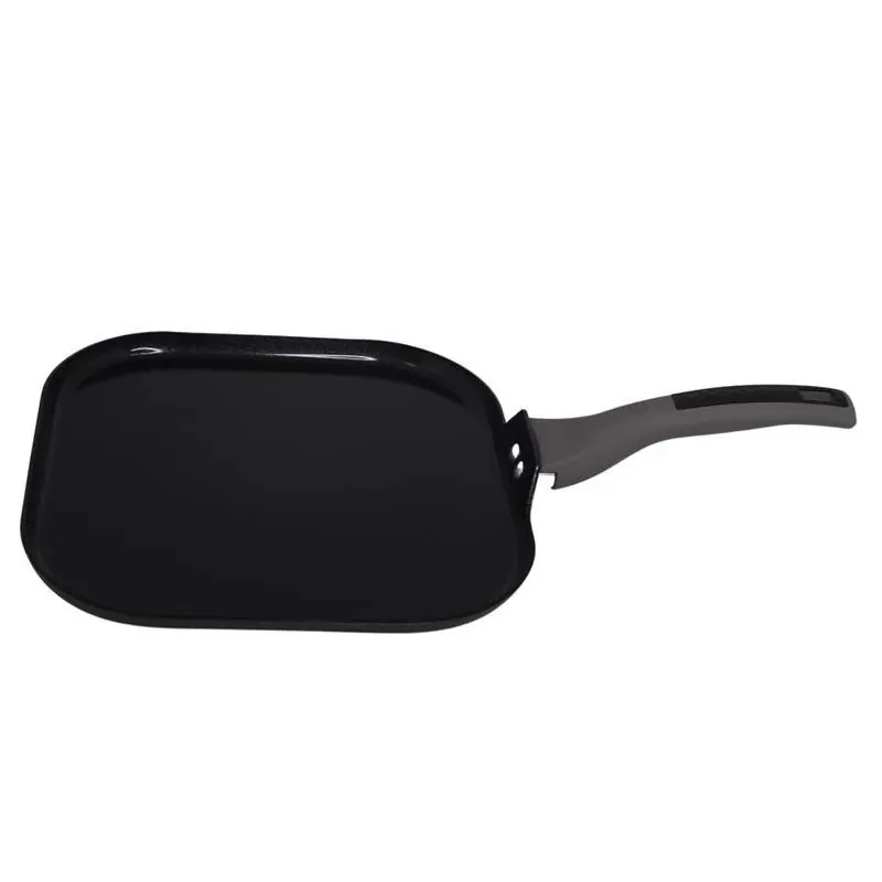 Imusa Mirro Black Ceramic‑Coated Aluminum Griddle With Heat‑Resistant Handles