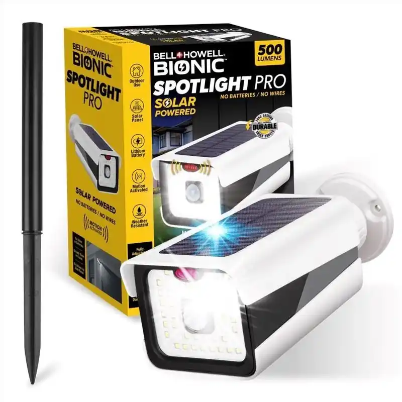 Bell & Howell Bionic Solar Motion Sensor LED Security Light – White