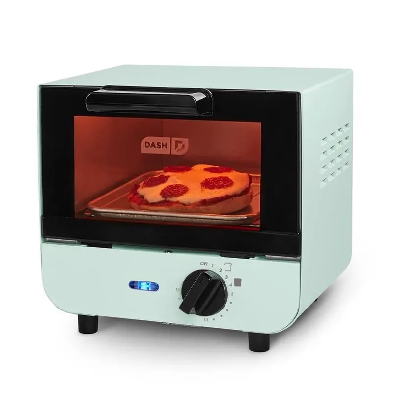 Dash Blue Metal 1‑Slot Toaster Oven – Compact 550W Countertop