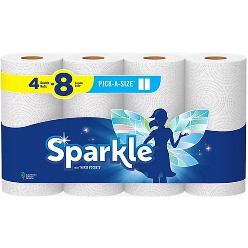 Sparkle 2‑Ply Recycled Paper Towels – 110 Sheets, White