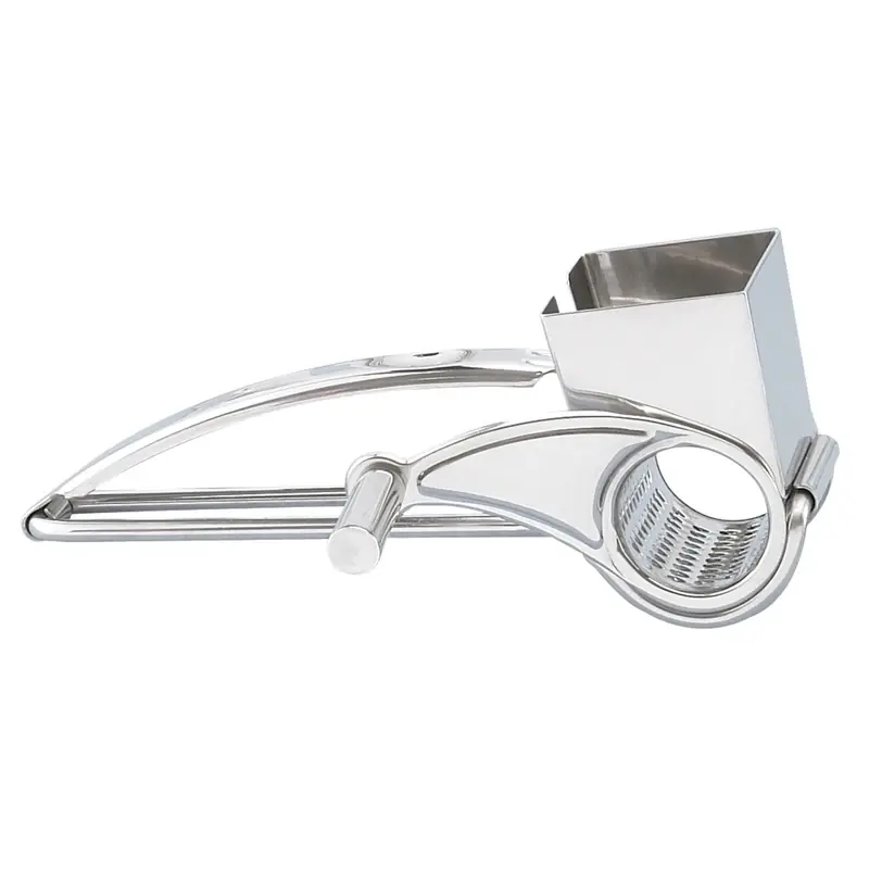 Silver Stainless Steel Papa Francesco‘s Rotary Cheese Grater 4-1/4 In. W X 8-1/4 In. L