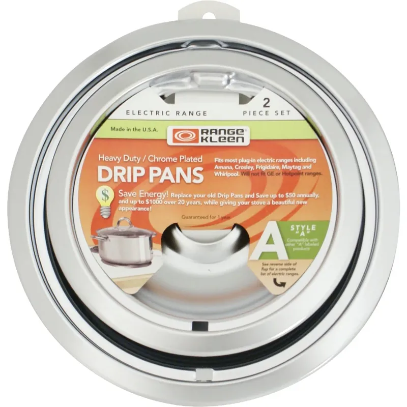 Range Kleen Chrome Drip Bowls 8 In. W X 9.625 In. L