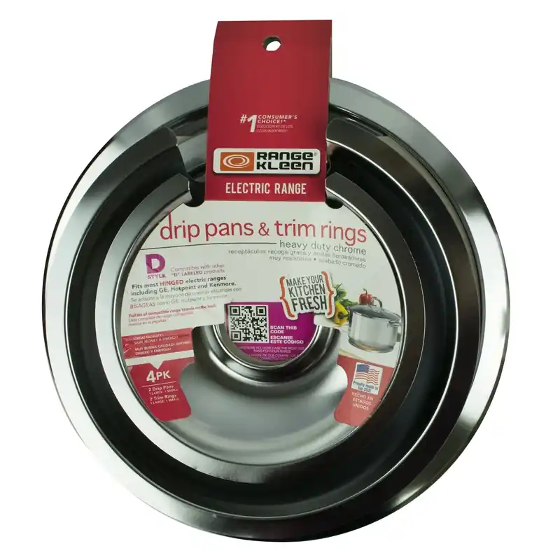 Chrome Drip Pans And Trim Rings 9.75 In. X 9.75 In. Model 1056r68ge4x