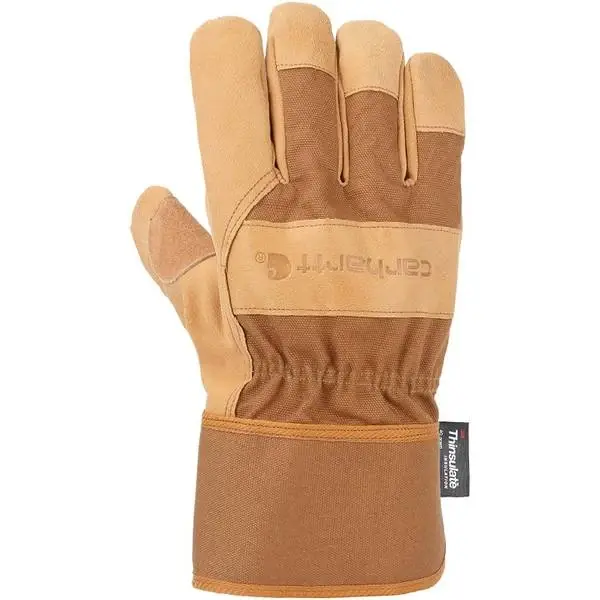 Men‘s Insulated Grain Leather Work Gloves With Safety Cuff, X-large, Brown
