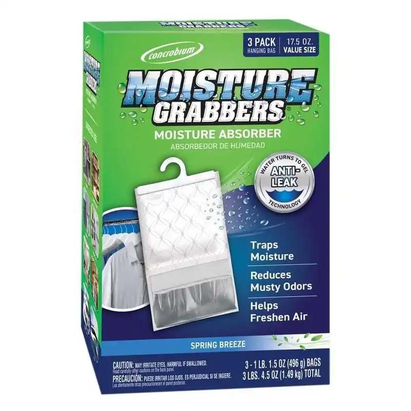 Concrobium Moisture Grabbers 17.5 oz Spring Breeze Powder – Anti‑Spill Moisture Absorber
