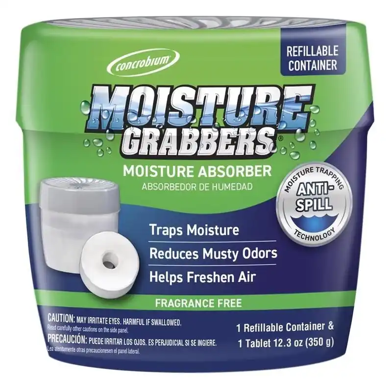 Concrobium Moisture Grabber Tablet – 12.3 oz Refillable Moisture Absorber