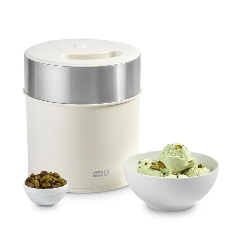 Dash 2‑Quart Cream‑Colored Ice Cream Maker – Compact 9" × 8" × 8" Countertop Dessert Machine