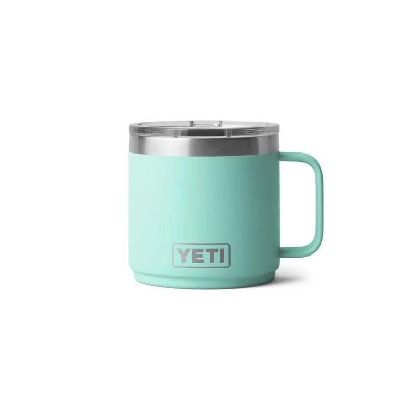 YETI Rambler 14‑oz Seafoam Ceramic‑Lined Stackable Mug With Magnetic Slider Lid – BPA‑Free Stainless Steel