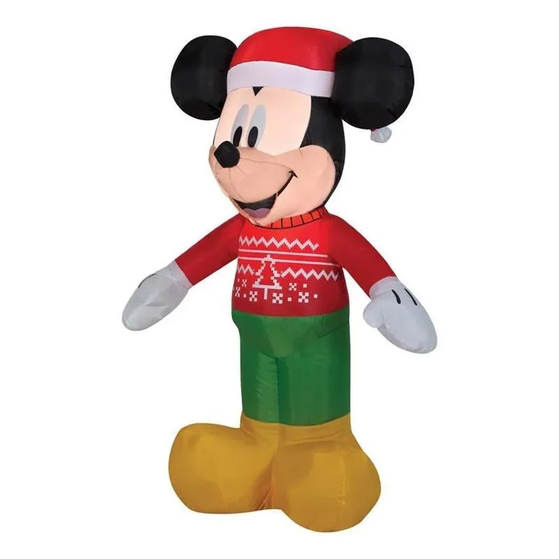 Gemmy Disney LED Inflatable Mickey Mouse In Holiday Sweater – 42‑Inch Outdoor Decoration