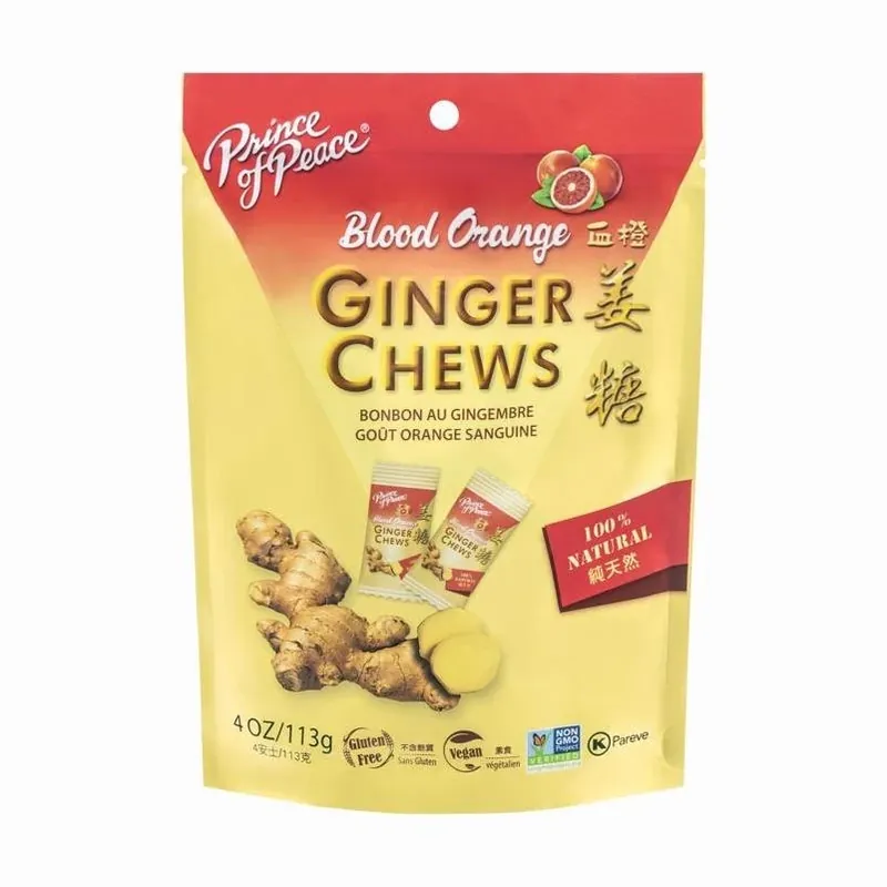 Blood Orange Ginger Chews 4oz - Delicious Ginger Candy With Blood Orange Flavor