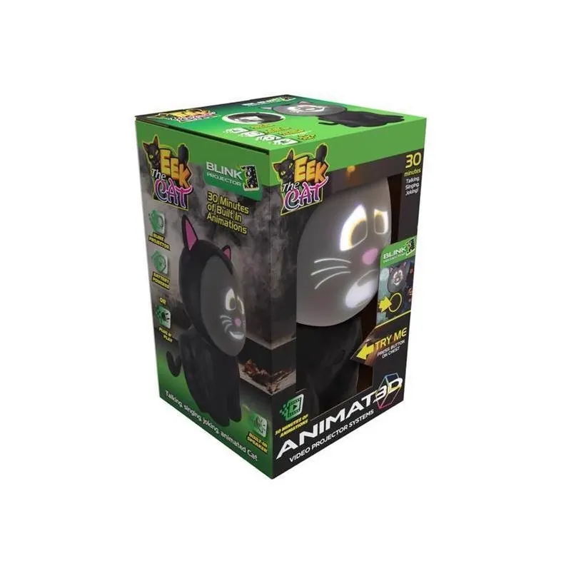Multicolored LED Halloween Cat – Blink "Eek" Decoration