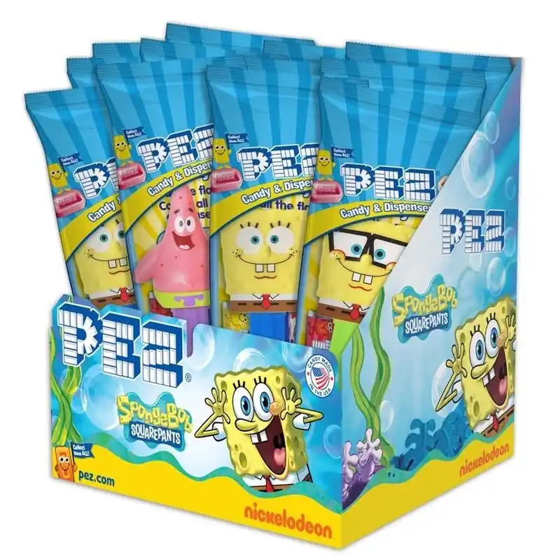 SpongeBob SquarePants PEZ Candy Dispenser – Assorted Flavors, 0.58 oz