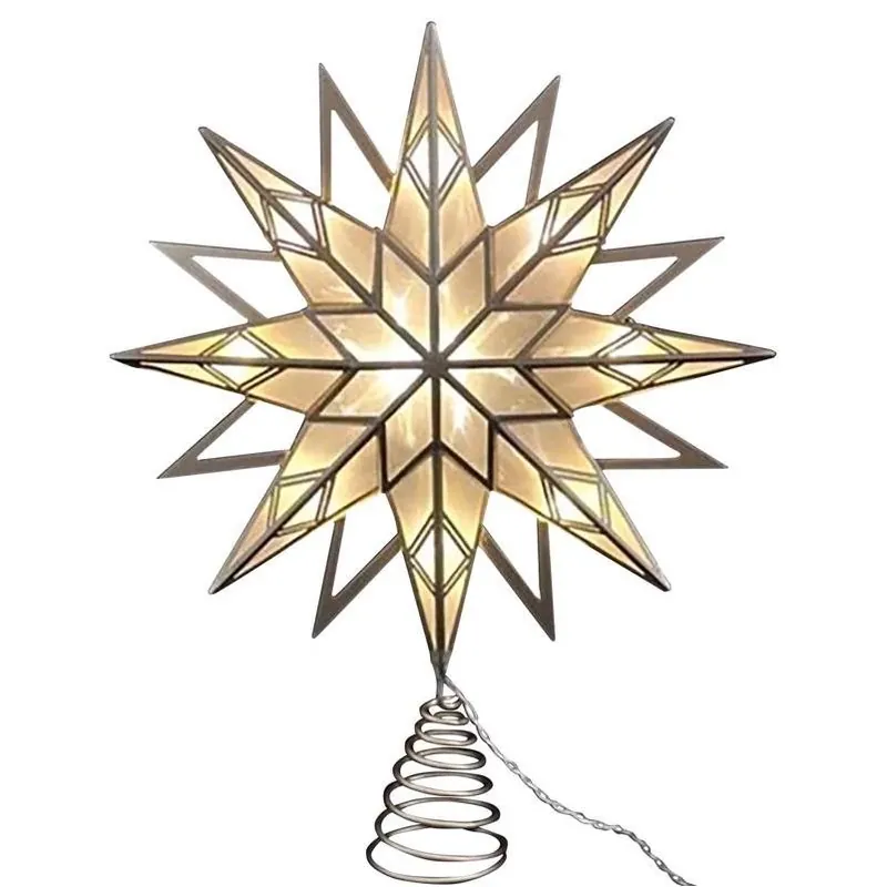 Celebrations 12‑Inch LED Warm White Star Tree Topper – Plug‑In Holiday Décor