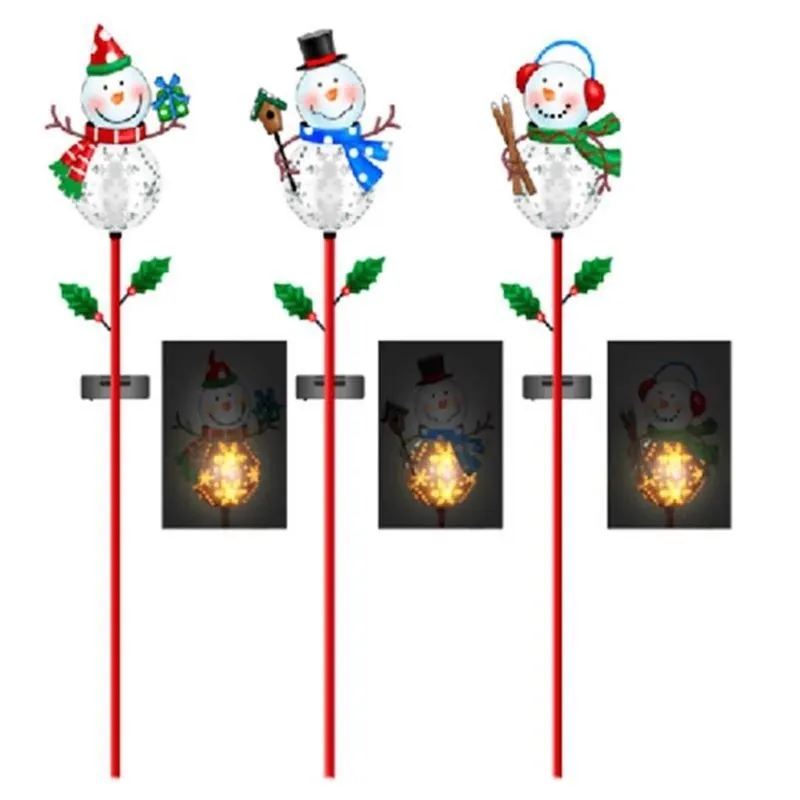 Alpine 36‑Inch Solar LED Snowman Garden Stake – Bright Outdoor Christmas Decoration