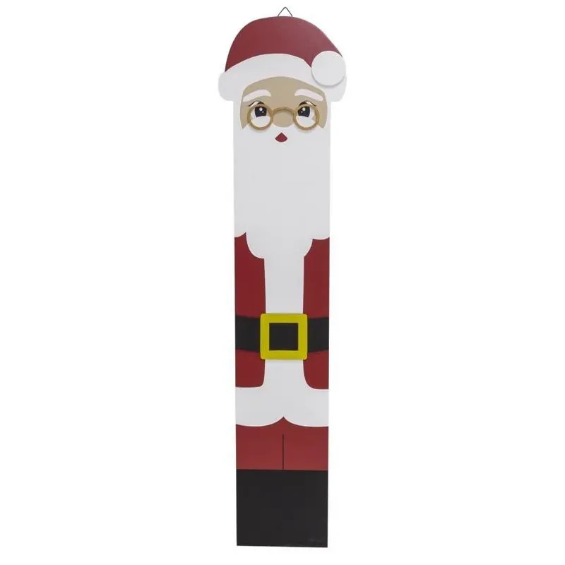 40‑Inch Multicolor Santa & Snowman Holiday Porch Sign – Festive MDF Outdoor Décor