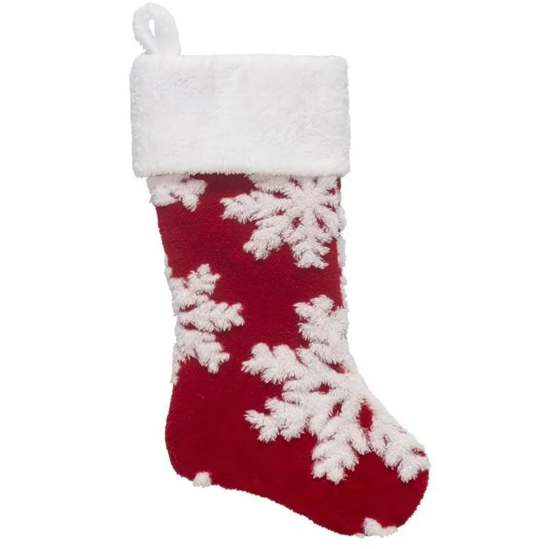 Dyno 20‑Inch Red & White Snowflake Jacquard Christmas Stocking