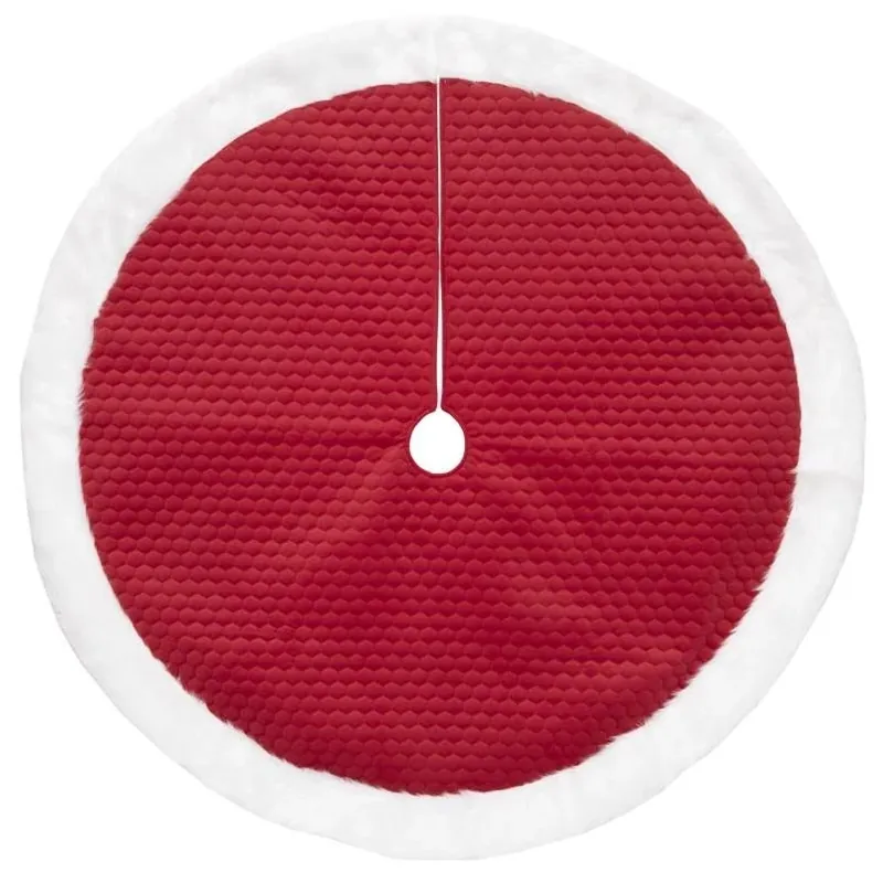 Dyno Velvet Red & White Christmas Tree Skirt – 48‑Inch Festive Décor