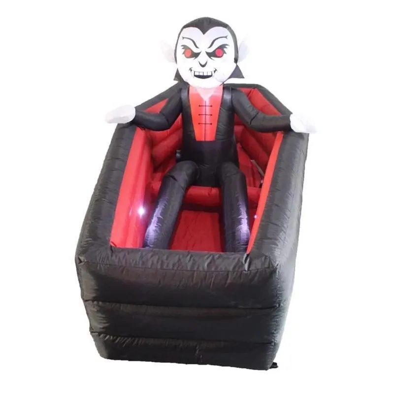 Animated LED Vampire Coffin Inflatable – 2.6‑ft Halloween Decoration