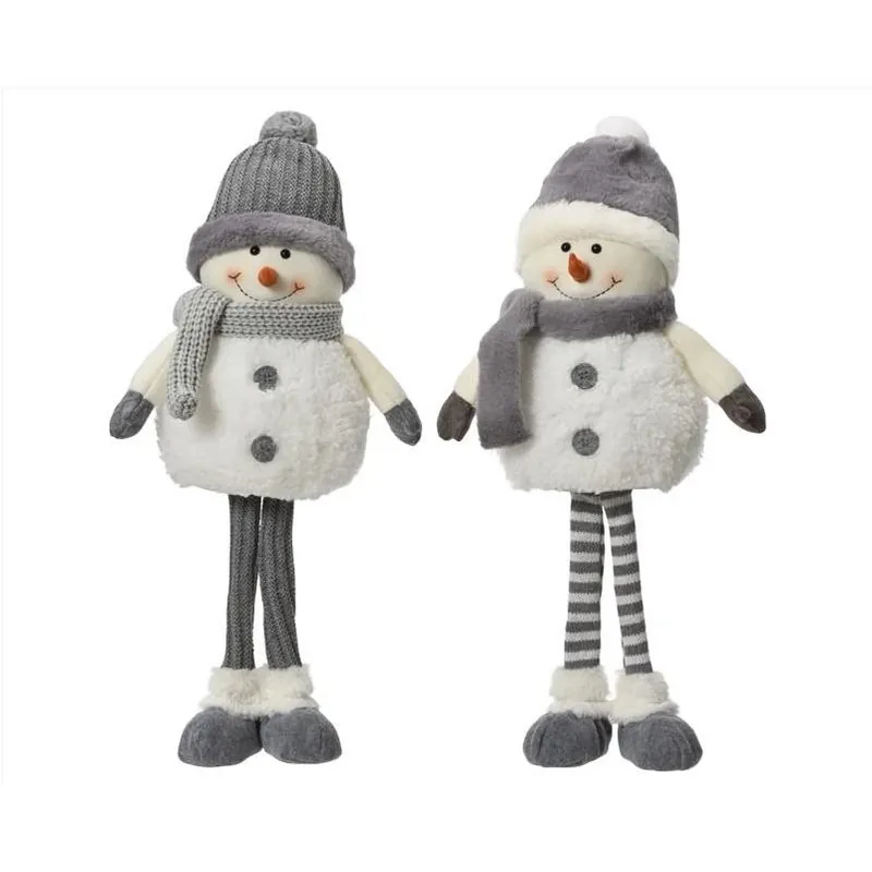 20‑Inch Gray & White Snowman Table Ornament – Festive Décor By Decoris
