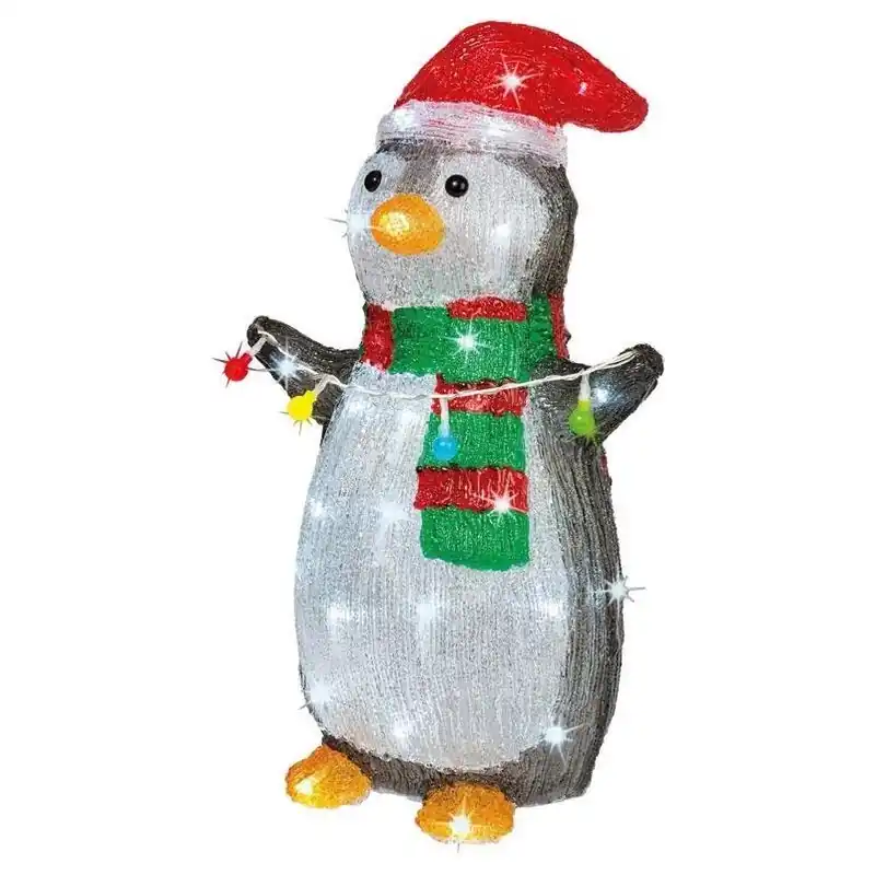 Lumineo 18‑Inch LED Cool White Penguin Yard Ornament – Plug‑In Holiday Décor