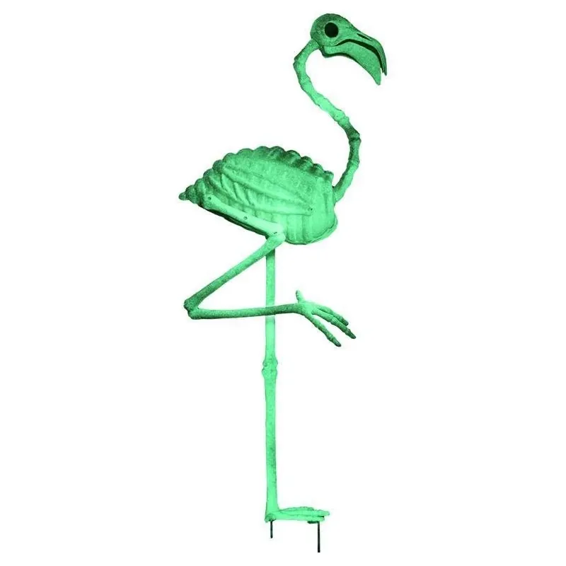 34‑Inch Skeleton Flamingo Halloween Decoration – Spooky Yard Accent
