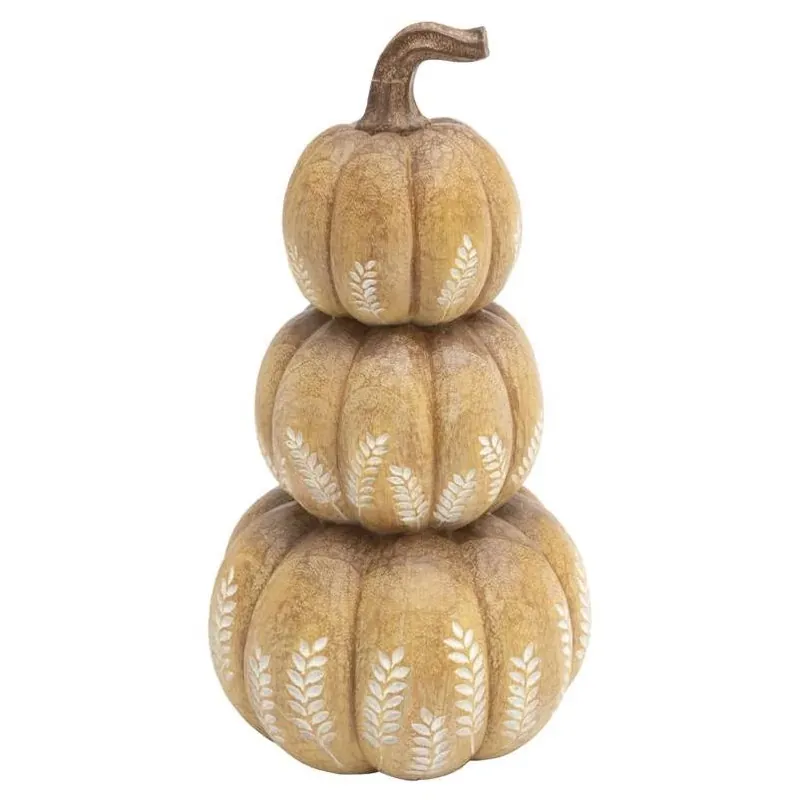Gerson 11‑Inch Harvest Pumpkin Stack – Autumn Home Décor Accent