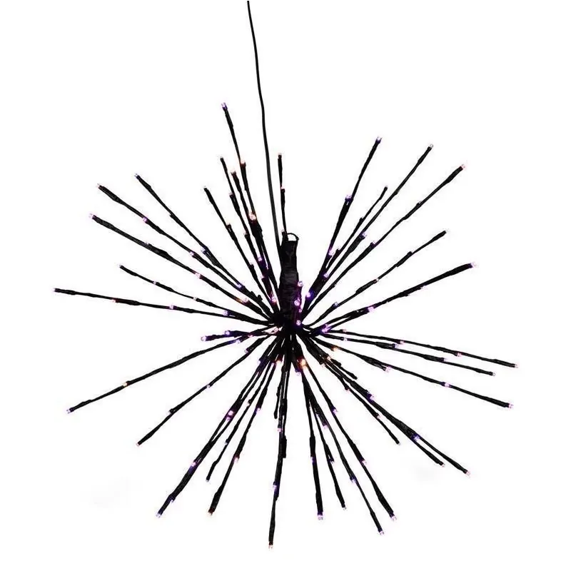 24‑in. Orange & Purple LED Starlight Burst Halloween Garland – Plug‑In Twinkling Décor