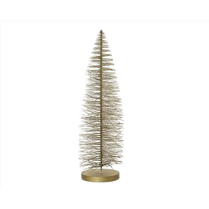 Gold Brush Mini Tree – 20‑Inch Frosted Table Décor For Holiday Styling