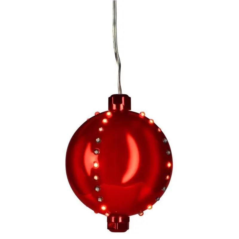 Red LED Snowfall Ornament – 4" Plug‑In Hanging Décor