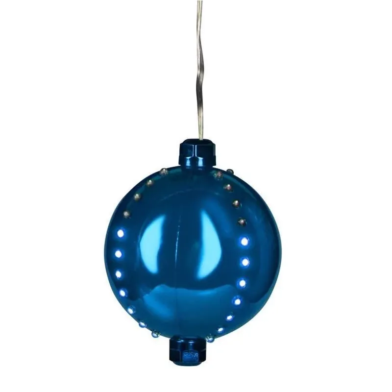 Celebrations 4‑Inch LED Blue Snowfall Hanging Ornament – Plug‑In Holiday Décor