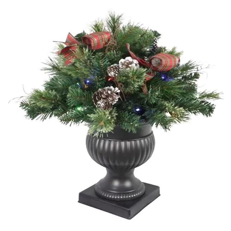 Celebrations 2‑Foot Battery‑Powered LED Twig Pine Bow – 35‑Light Color‑Changing Porch Decoration