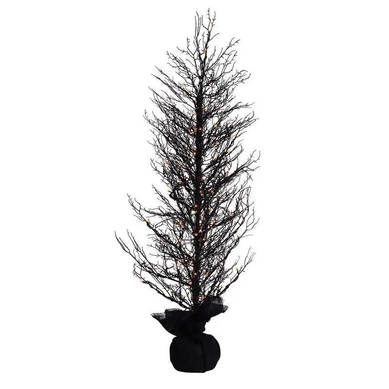 Celebrations 5‑Foot LED Twiggy Halloween Tree With 100 Orange & Purple Lights