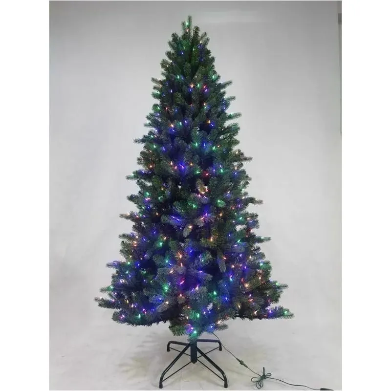 Holiday Bright Lights 7‑Foot Full LED Virginia Classic Color‑Changing Christmas Tree – 650 Multicolor Lights