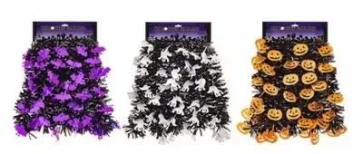 6-Pc. Halloween Jumbo Holographic Garland With Pumpkins, Bats, Ghosts
