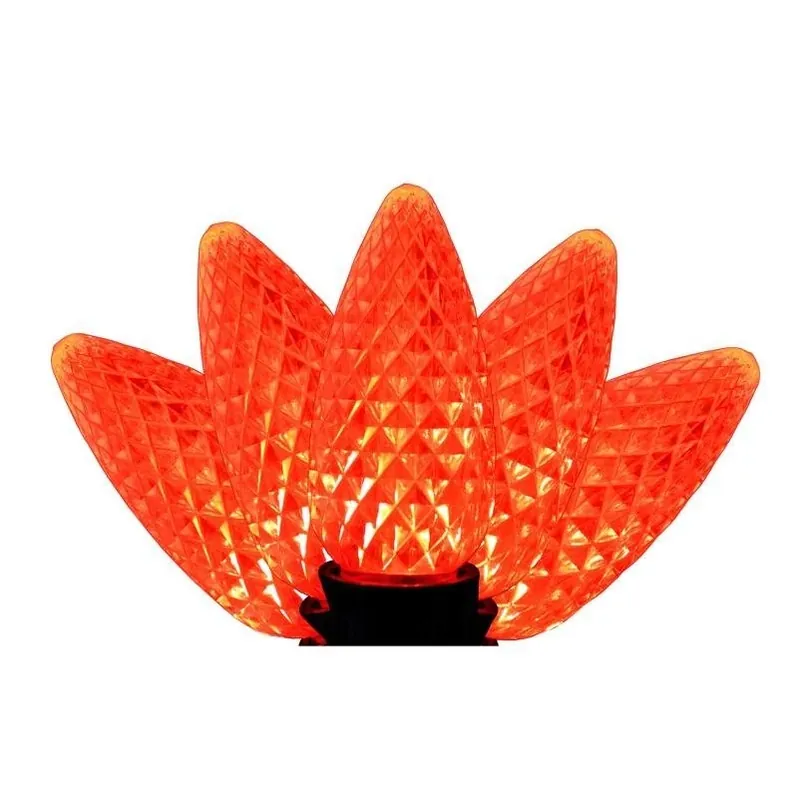 Holiday Bright Lights 25‑Count LED C9 Orange Christmas Light Set – Energy‑Saving UL‑Listed Lights