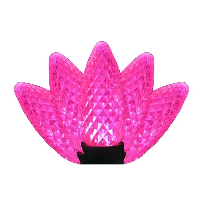 Pink LED C9 Christmas String Lights – 25‑Bulb Set By Holiday Bright Lights