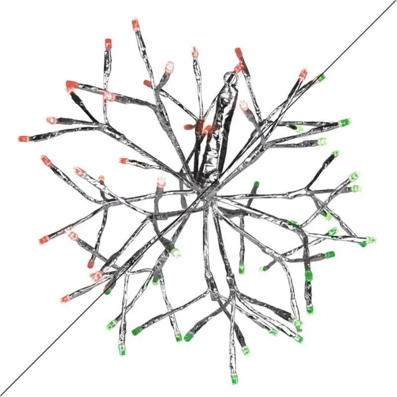 20‑Inch LED Color‑Changing Green & Red Shimmering Sphere – Plug‑In Hanging Décor