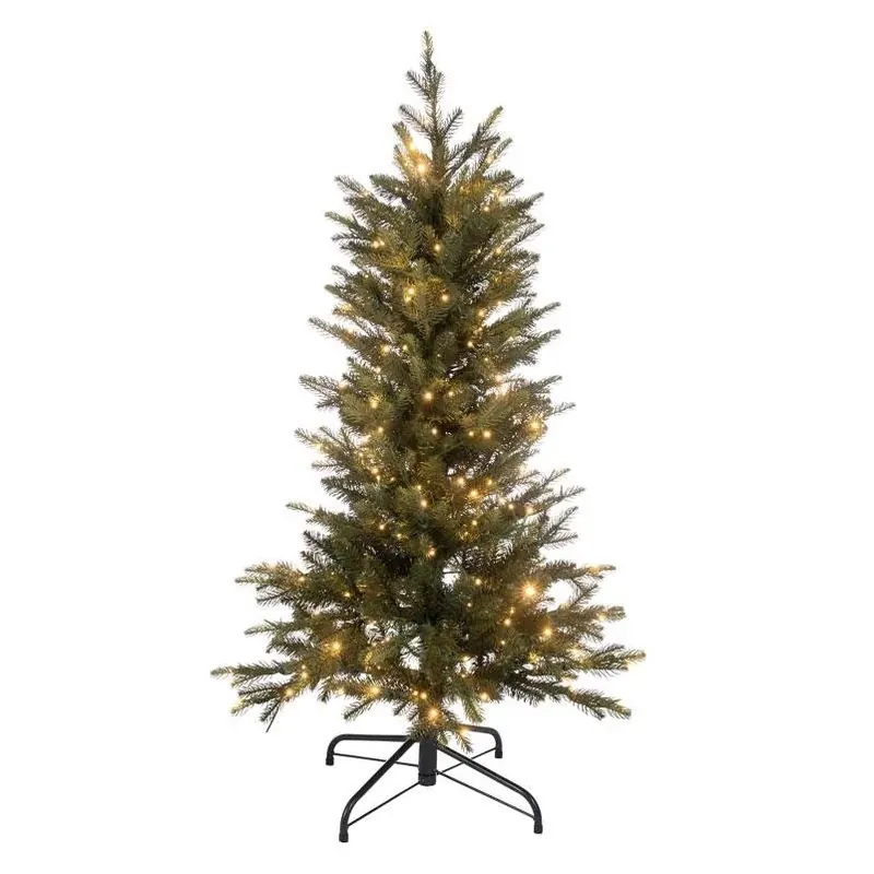 Holiday Bright Lights 4‑Foot Slim LED Emerald Pine Sparkle Tree – 250 Multicolor Lights