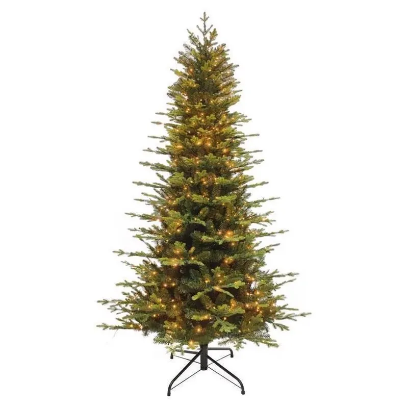 Holiday Bright Lights 9‑Foot Slim LED Christmas Tree – Easton Spruce, 1832 Multicolor Color‑Changing Lights
