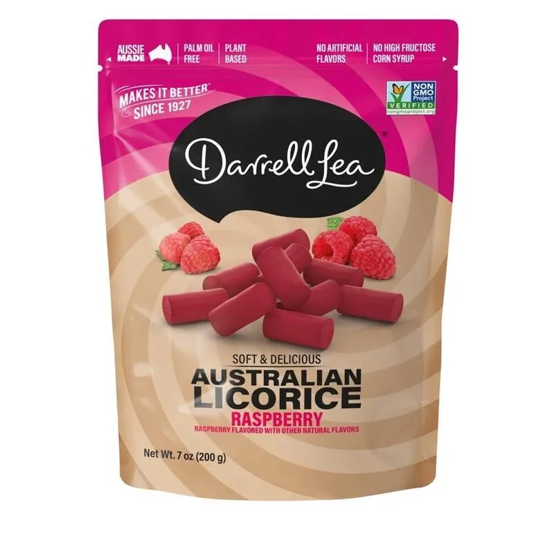 Darrell Lea Sugar‑Free Raspberry Licorice – 7 oz Bag