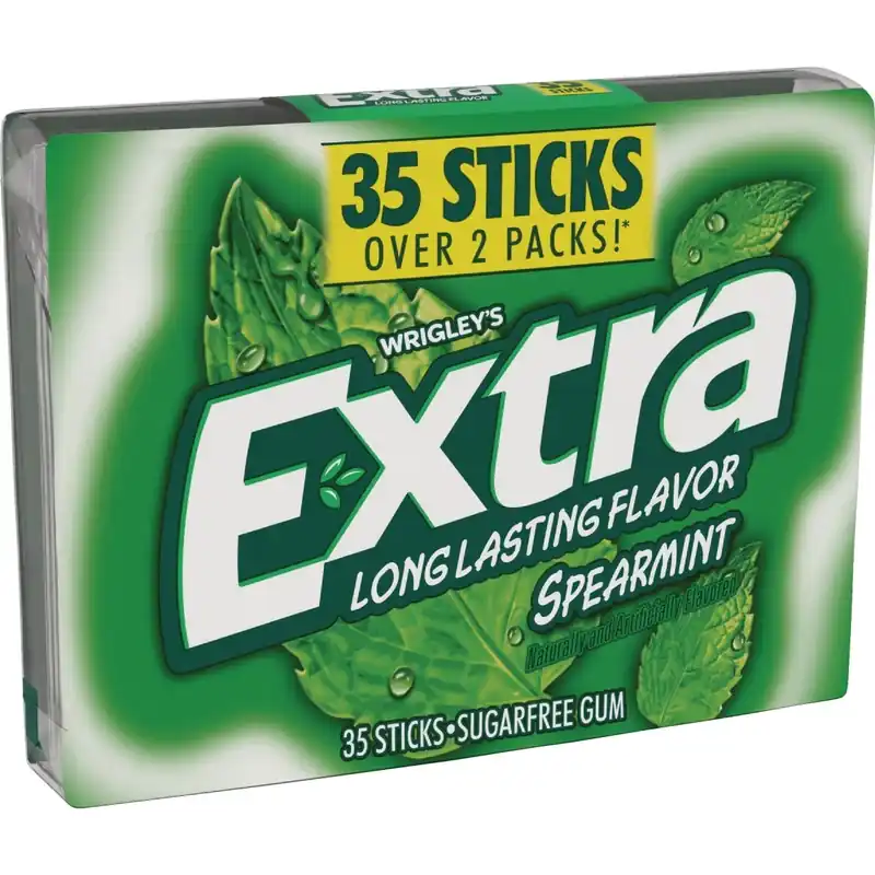 Spearmint Sugar Free Chewing Gum - 35 Pieces, Long Lasting Flavor