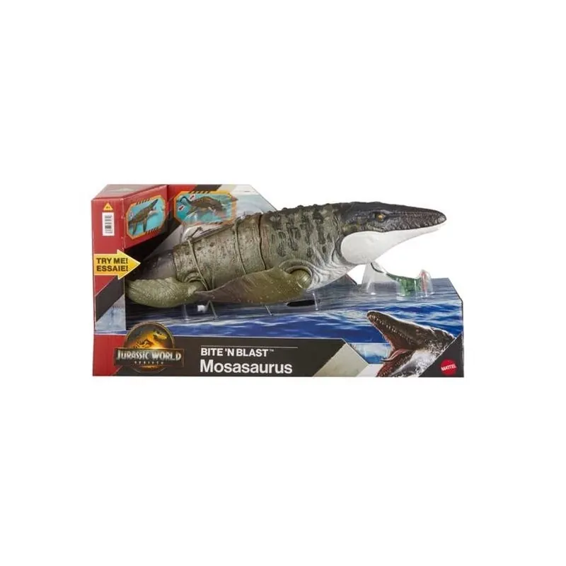 Jurassic World Rebirth Mosasaurus Bite‑N‑Blast Interactive Dinosaur Figure – Ages 4+
