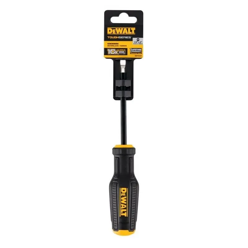 DeWalt ToughSeries 1/4‑Inch Slotted Screwdriver – 4‑Inch Chrome Vanadium Steel