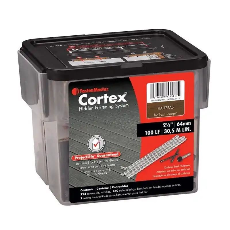 FastenMaster Cortex No.10 2‑1/2" Torx T‑Tap Button Head Deck Screws & Plugs – 466 Count