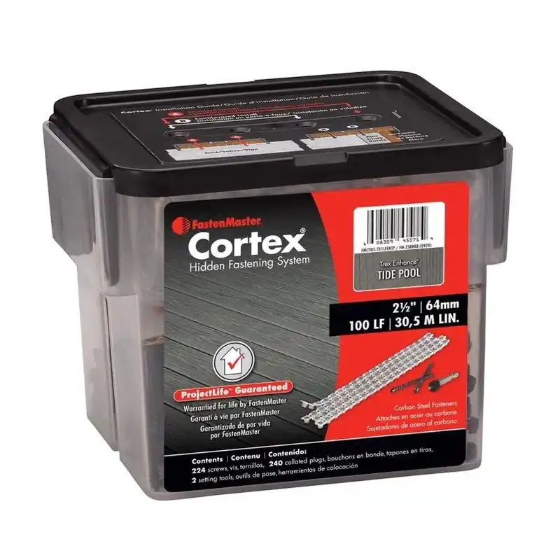 FastenMaster Cortex 2.5" No.10 Torx T‑Tap Button‑Head Collated Deck Screws – 224‑Piece Bucket