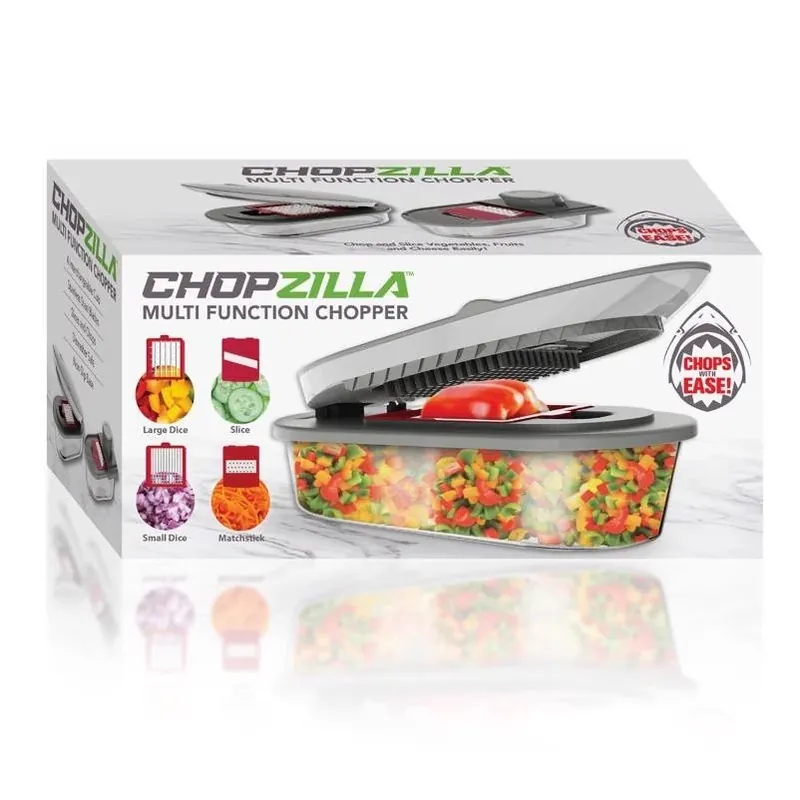 Chopzilla Gray Plastic & Stainless Steel Food Chopper – Dishwasher‑Safe Kitchen Prep Tool